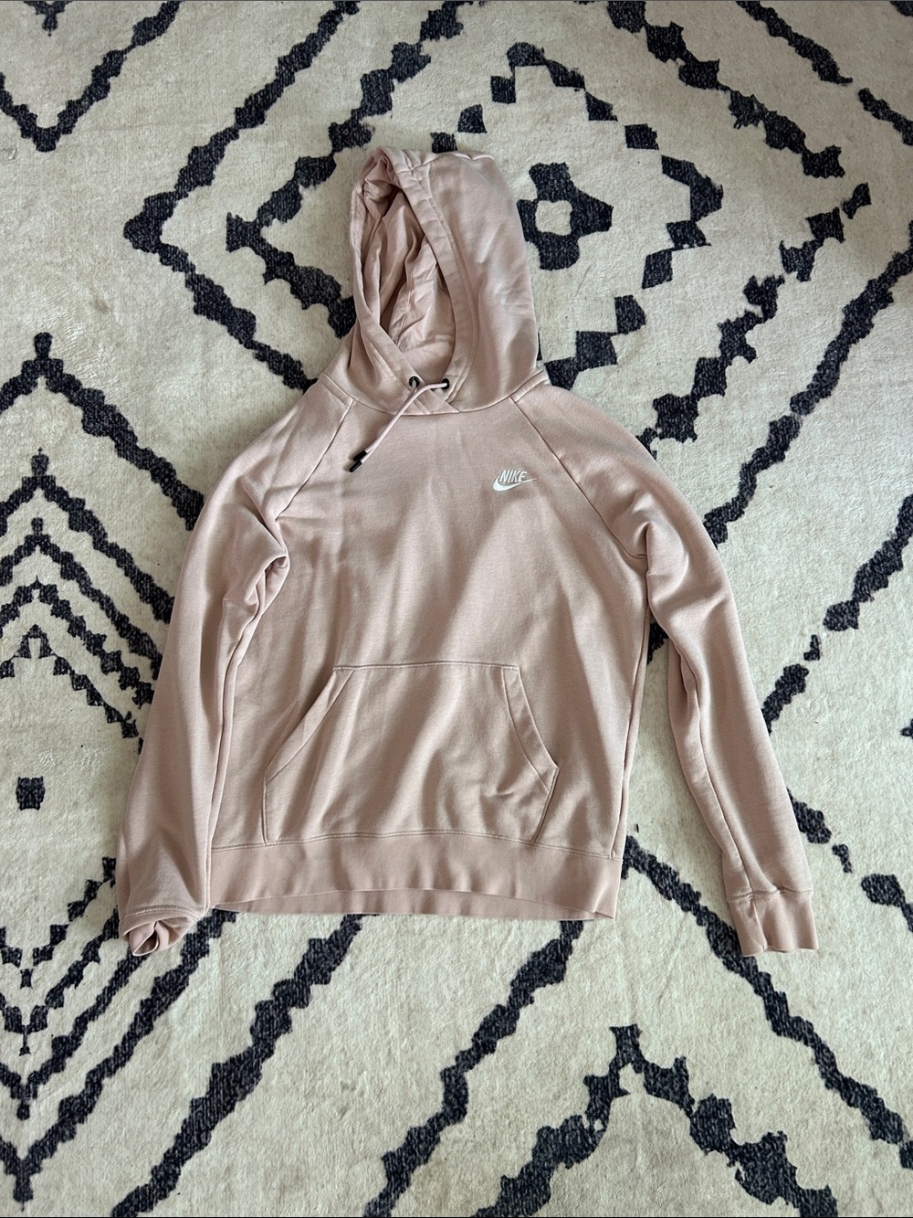 Nike Women's Hoodie - Blush Pink Pullover with White Logo